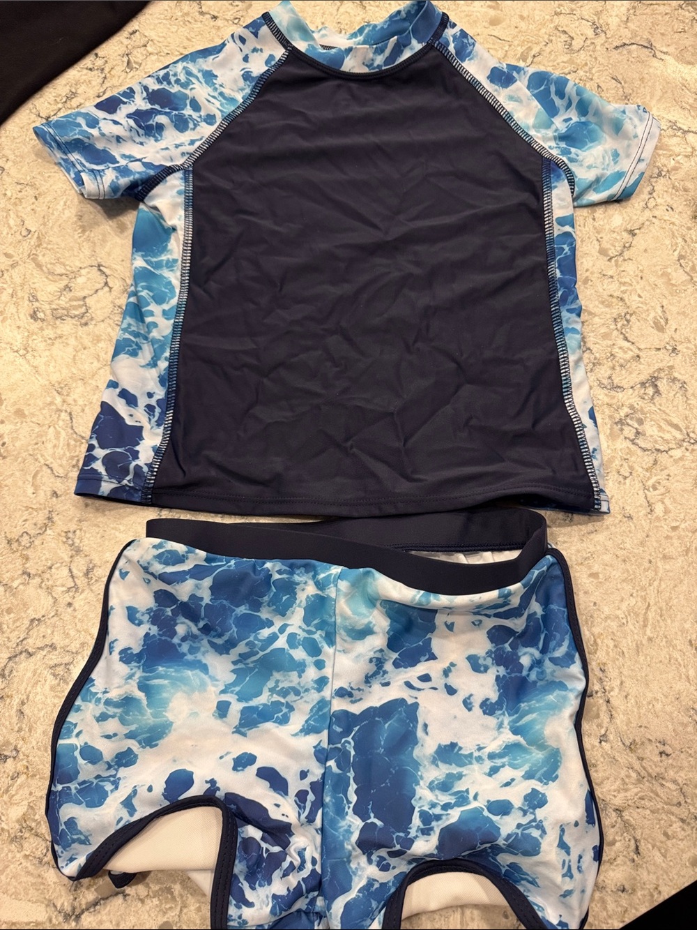 Kids Blue Wave Rash Guard Set